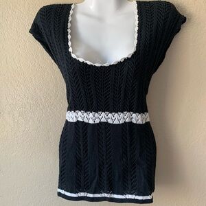 B.I.Y.A.Y.C.D.A Y2K Crochet Cottagecore Whimsigoth Sweater Size XL